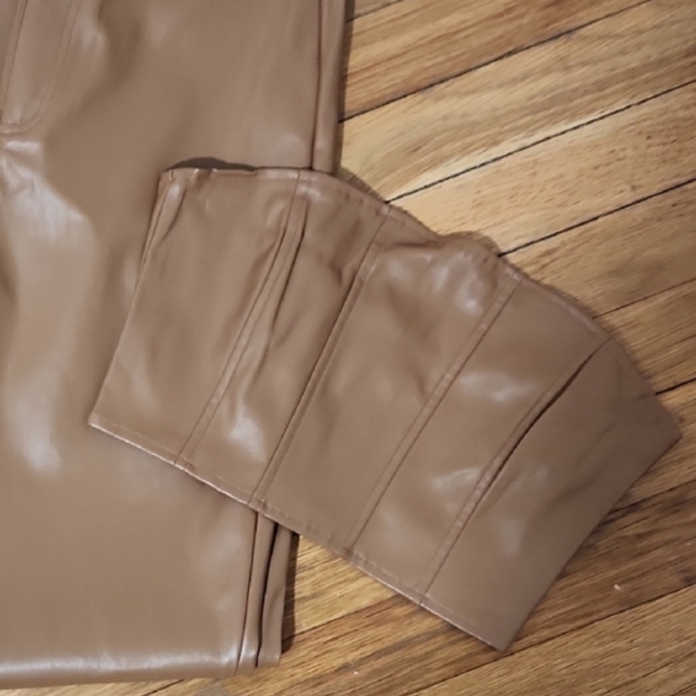 Solado Faux Leather Crop Corset Top – Brown, Size Small (NWT)